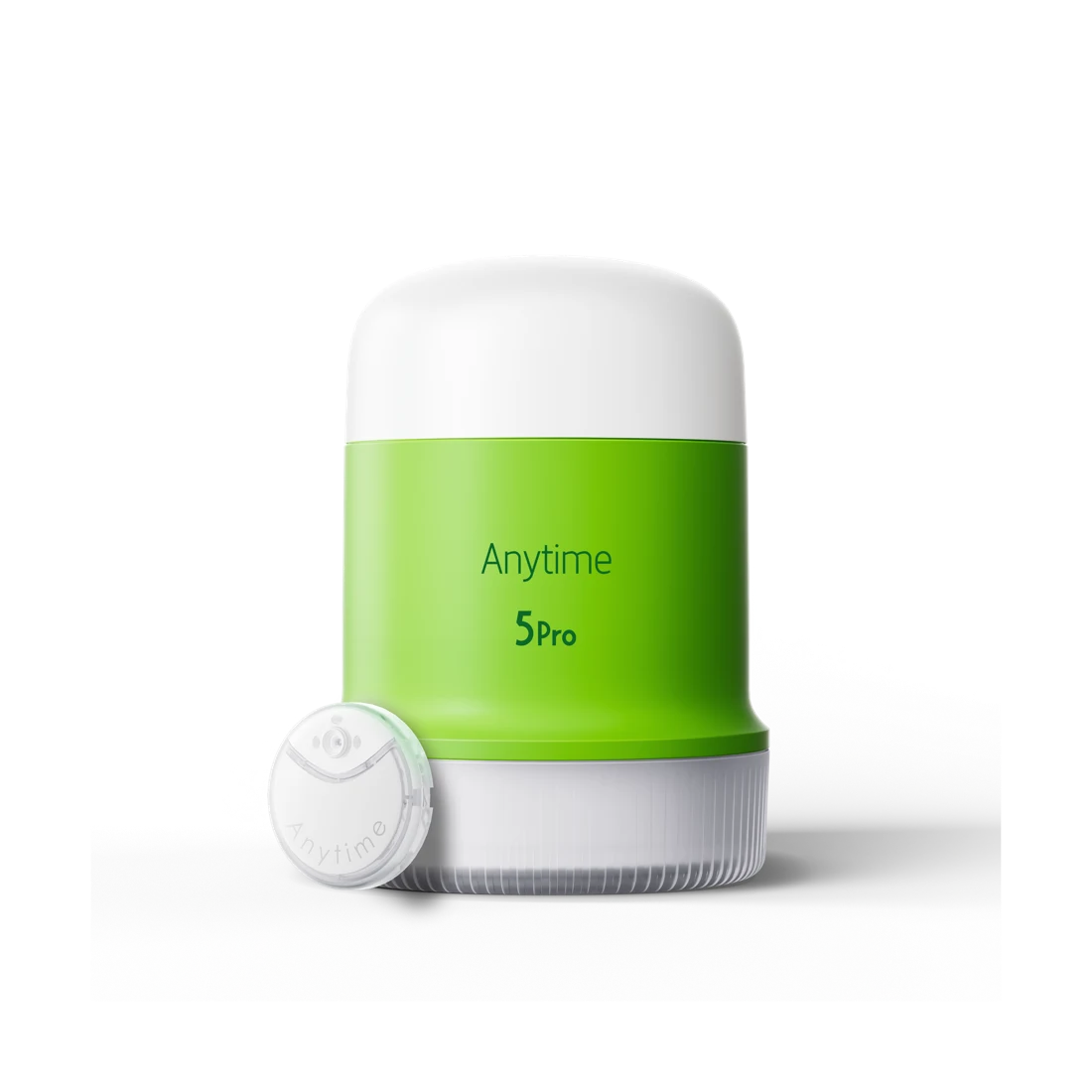 Sensor Anytime 5 Pro ao lado do aplicador verde